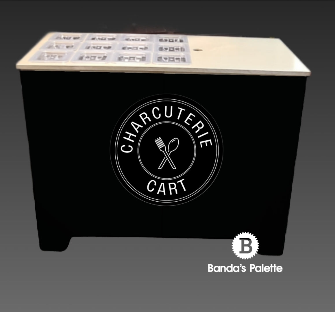 Foldable Charcuterie Cart, Vendor, Portable Snack Cart, Tradeshow Cart, Dessert Cart, Wedding Bar, Company Events, Charcuterie Cart Business BandasPalette.com (Basic Cart)