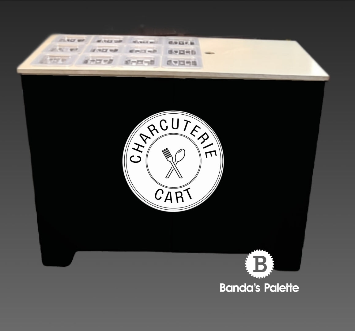 Foldable Charcuterie Cart, Vendor, Portable Snack Cart, Tradeshow Cart, Dessert Cart, Wedding Bar, Company Events, Charcuterie Cart Business BandasPalette.com (Basic Cart)