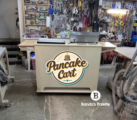 Mobile Pancake Cart, Mini Pancake, Dessert Cart, Grill Cart, Collapsible Foldable Cart, Tradeshow Cart, Dessert Cart, Wedding Bar, Made by BandasPalette.com
