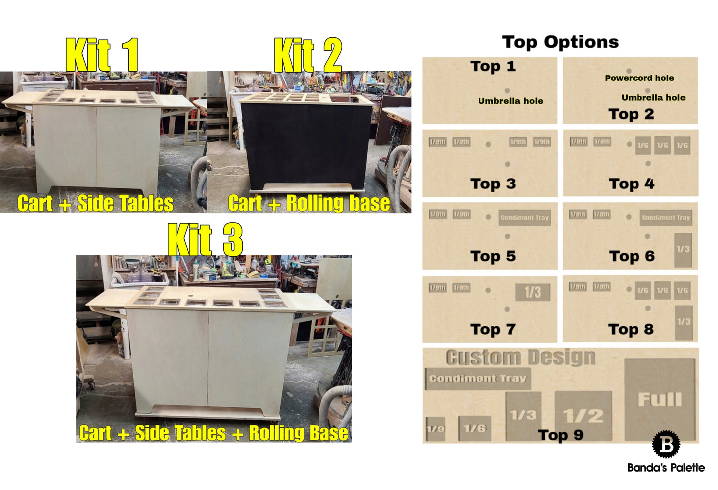 Mobile Pancake Cart, Mini Pancake, Dessert Cart, Grill Cart, Collapsible Foldable Cart, Tradeshow Cart, Dessert Cart, Wedding Bar, Made by BandasPalette.com