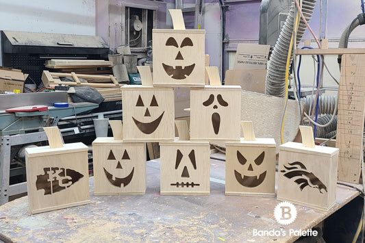 Halloween Jack-o-lantern, Wood lantern, Wooden Pumpkin