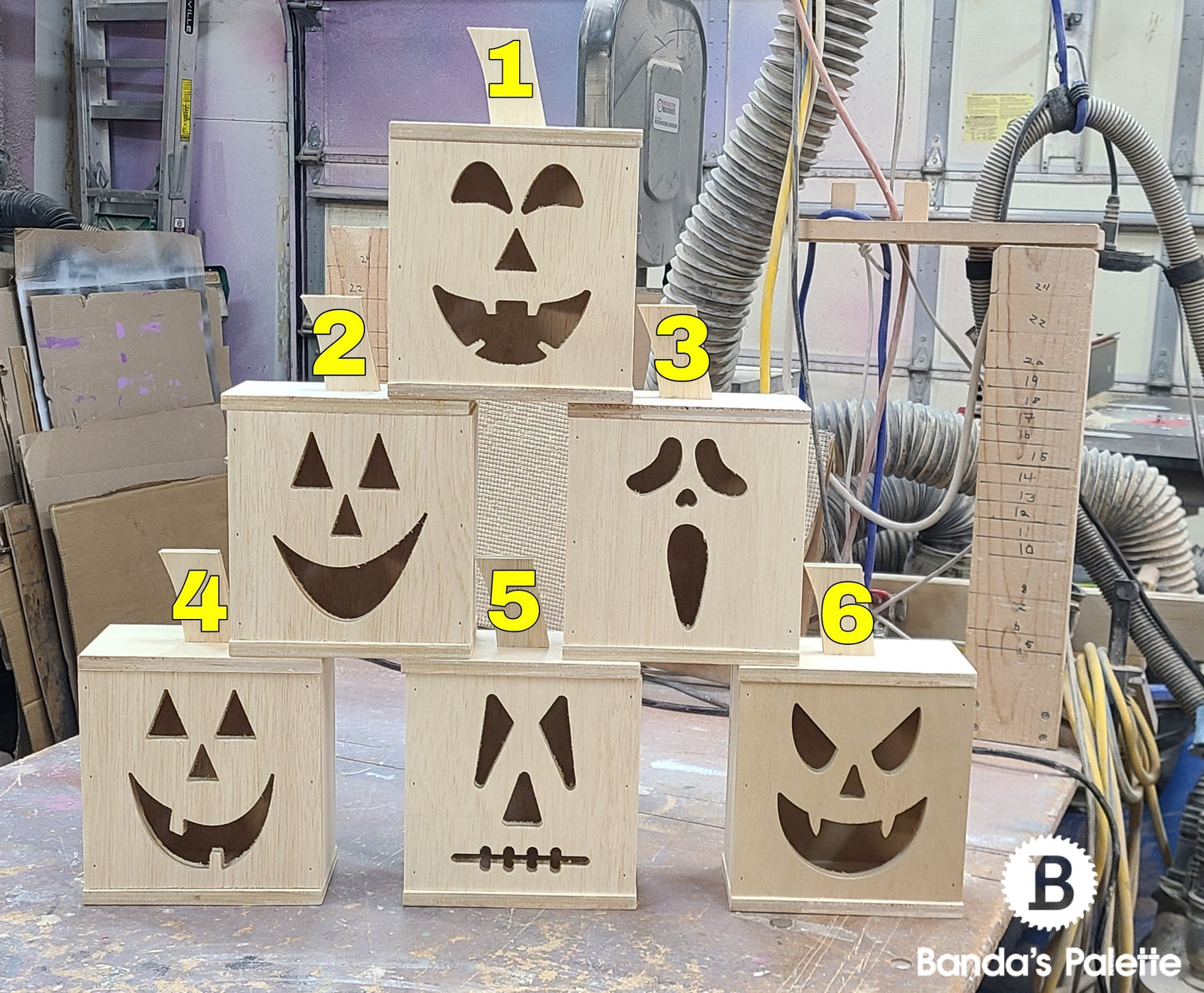 Halloween Jack-o-lantern, Wood lantern, Wooden Pumpkin