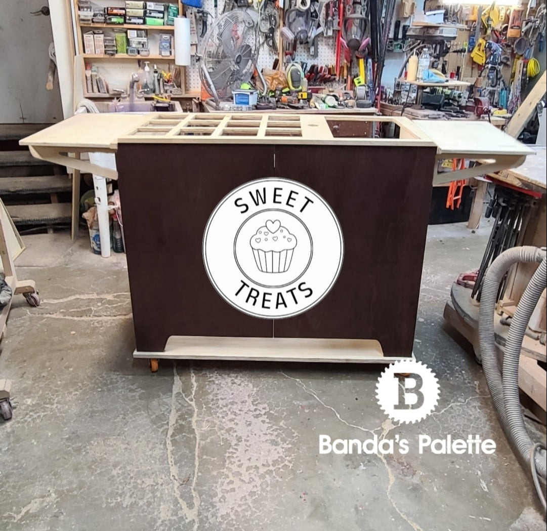 Mobile Pancake Cart, Mini Pancake, Dessert Cart, Grill Cart, Collapsible Foldable Cart, Tradeshow Cart, Dessert Cart, Wedding Bar, Made by BandasPalette.com