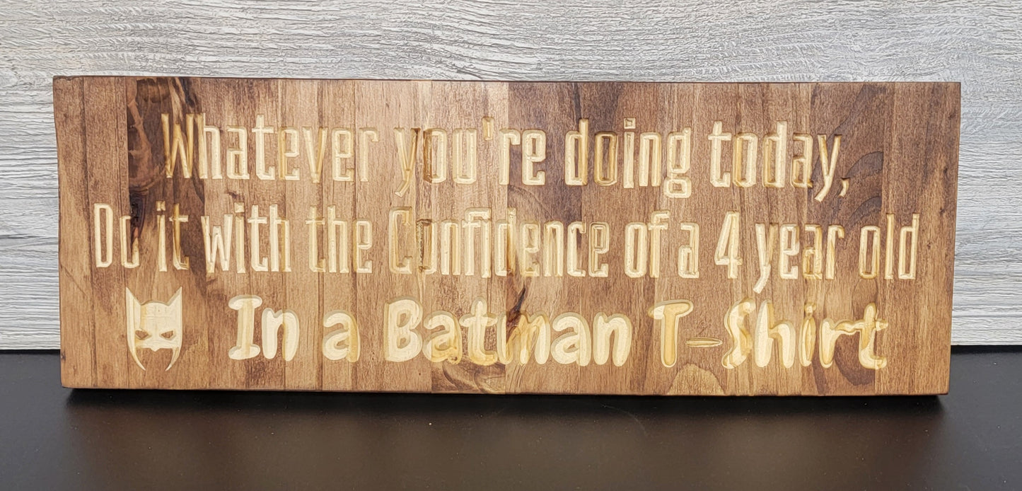 Wood Sign, Carved Wood, Batman Sign
