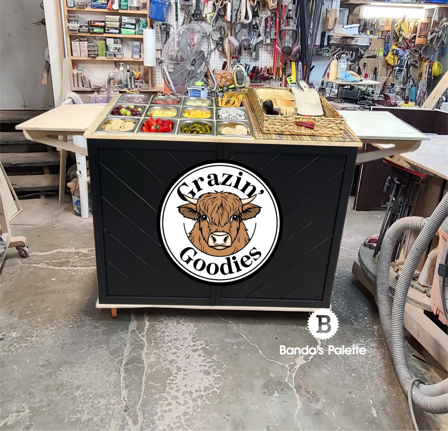 Custom Sign for Charcuterie carts, Vendor Cart, Small Business Carts, Vendor Booth, Dessert Bars from BandasPalette.com