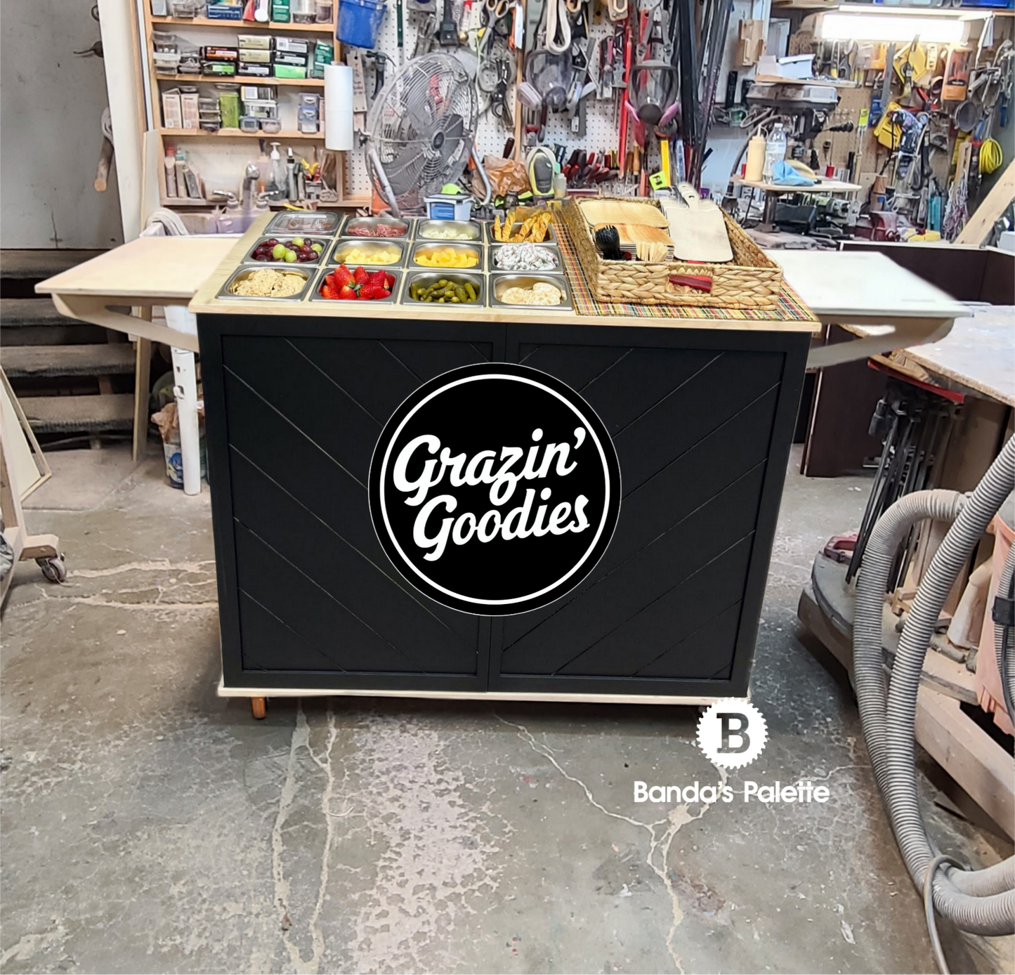 Custom Sign for Charcuterie carts, Vendor Cart, Small Business Carts, Vendor Booth, Dessert Bars from BandasPalette.com