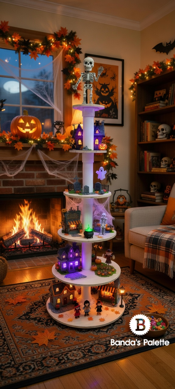 Christmas Village Shelving,Halloween Village, Christmas Tree Display, Christmas Shelf, by BandasPalette.com