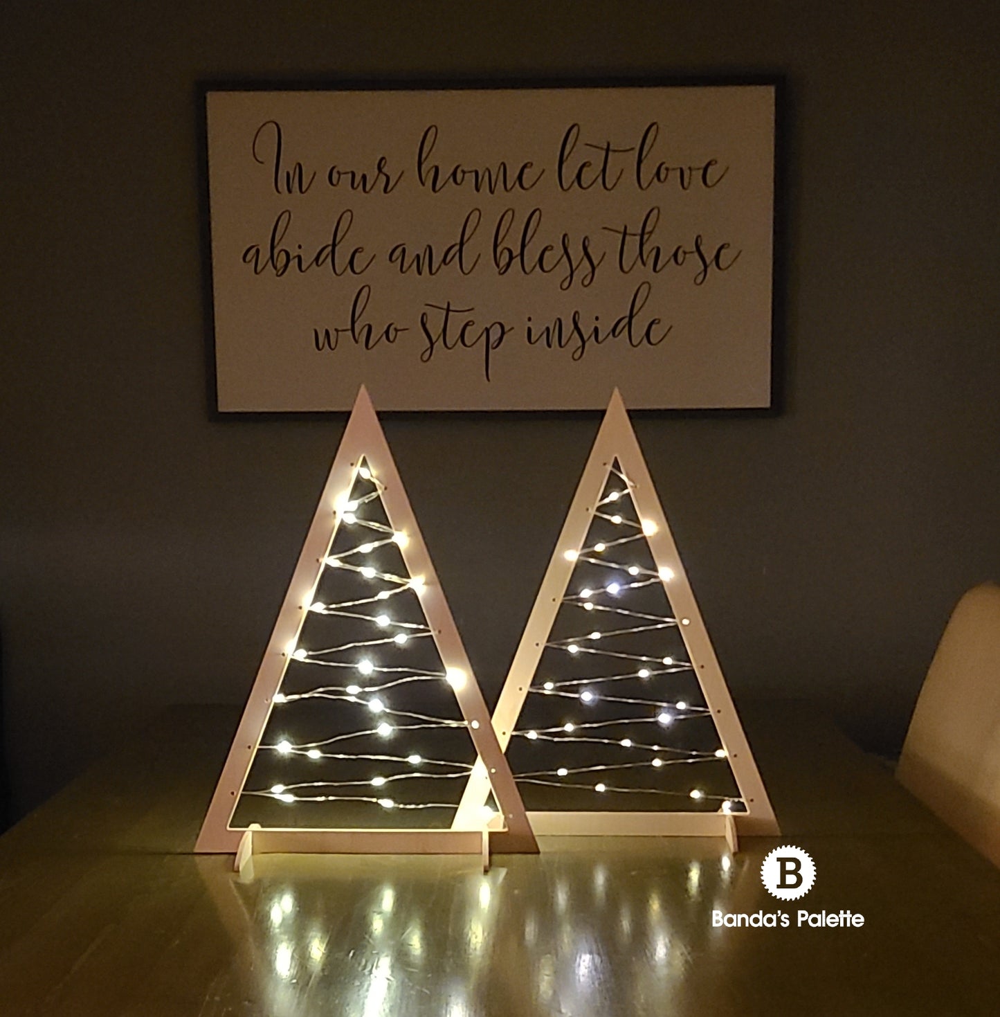 Christmas Tree Table Topper, Wooden Tree with Lights, Holiday Tree, Christmas Dinner, LED Christmas Tree, Light up Christmas Tree