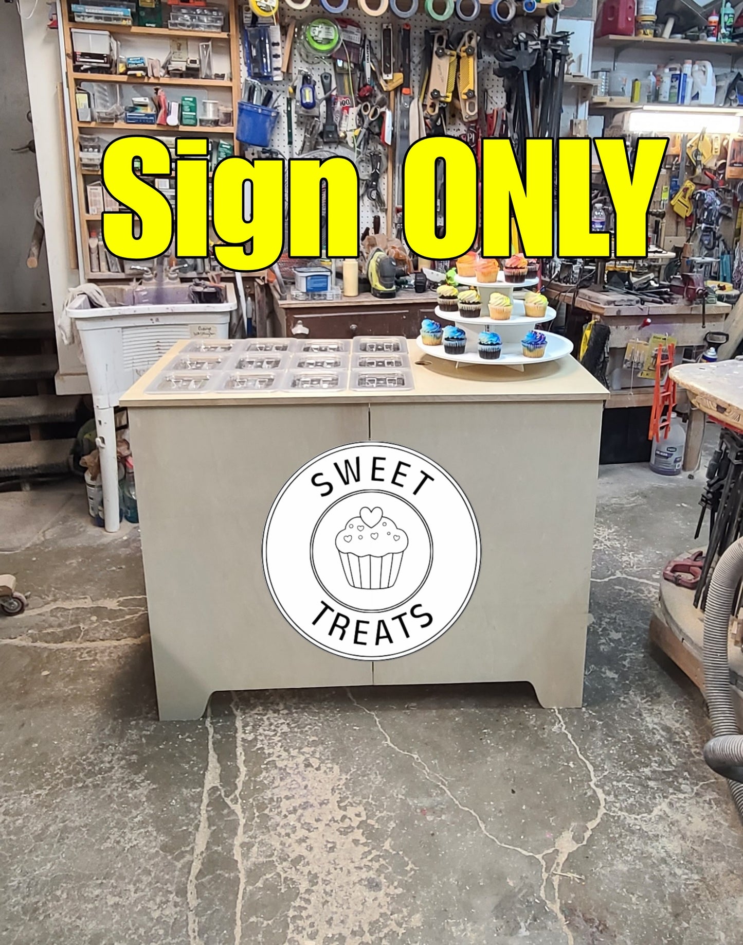 Custom Round Sign for Charcuterie carts, Vendor Cart, Small Business Carts, Vendor Booth, Dessert Bars from BandasPalette.com