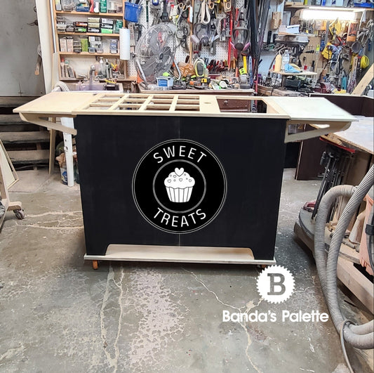 Large Foldable Charcuterie Cart, Portable Snack Cart, Tradeshow Cart, Dessert Cart, Wedding Bar, Company Events, Mobile Charcuterie Cart
