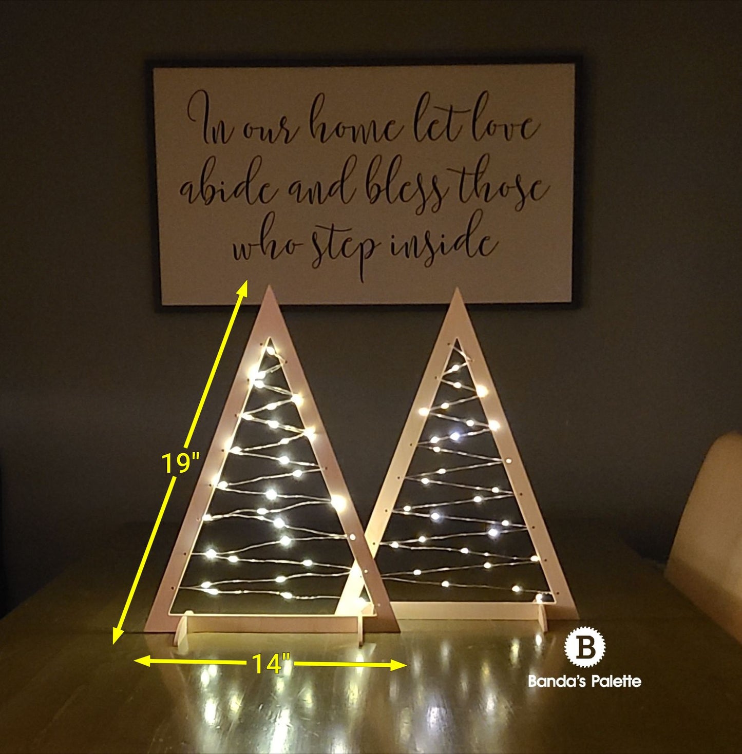 Christmas Tree Table Topper, Wooden Tree with Lights, Holiday Tree, Christmas Dinner, LED Christmas Tree, Light up Christmas Tree