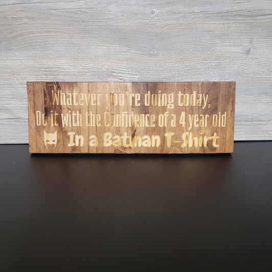Wood Sign, Carved Wood, Batman Sign